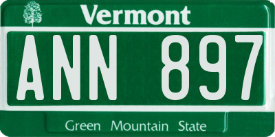 VT license plate ANN897