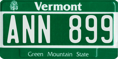 VT license plate ANN899