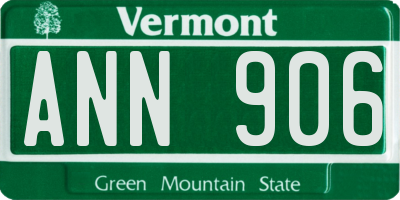 VT license plate ANN906