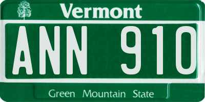 VT license plate ANN910