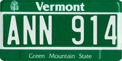 VT license plate ANN914