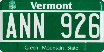 VT license plate ANN926