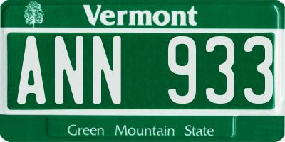 VT license plate ANN933
