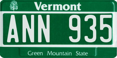 VT license plate ANN935