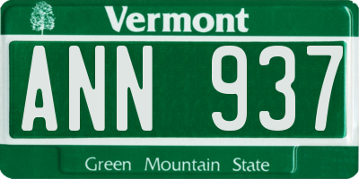 VT license plate ANN937