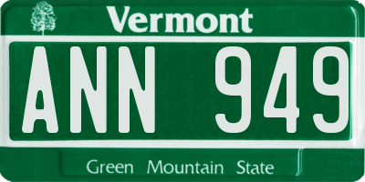 VT license plate ANN949