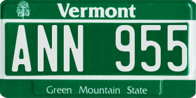 VT license plate ANN955
