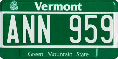 VT license plate ANN959