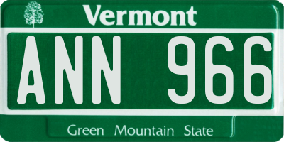 VT license plate ANN966