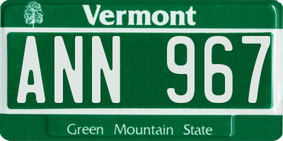 VT license plate ANN967