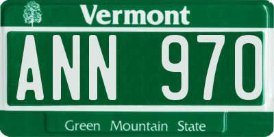 VT license plate ANN970