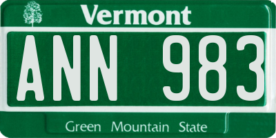 VT license plate ANN983
