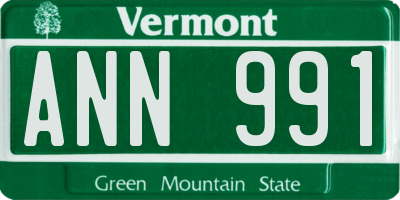 VT license plate ANN991