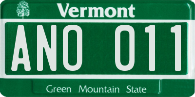 VT license plate ANO011