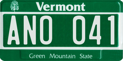 VT license plate ANO041