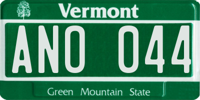 VT license plate ANO044