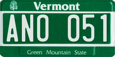 VT license plate ANO051