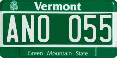 VT license plate ANO055