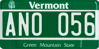 VT license plate ANO056