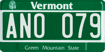 VT license plate ANO079