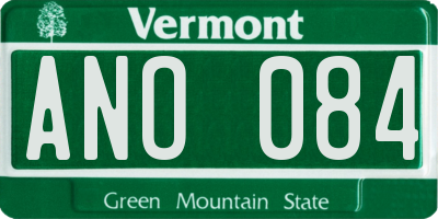 VT license plate ANO084
