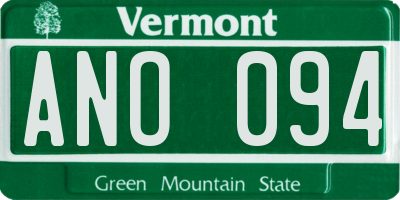 VT license plate ANO094