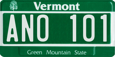 VT license plate ANO101