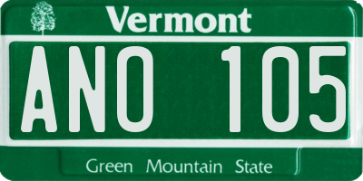 VT license plate ANO105