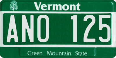 VT license plate ANO125