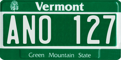 VT license plate ANO127