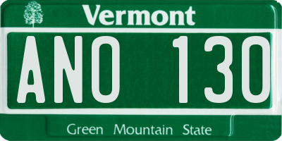 VT license plate ANO130