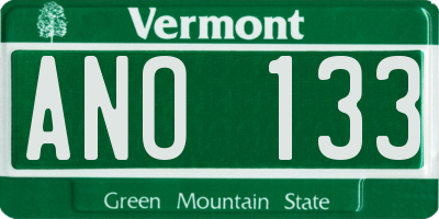 VT license plate ANO133