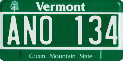 VT license plate ANO134