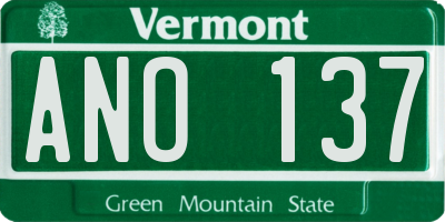 VT license plate ANO137