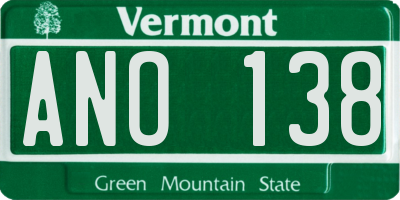 VT license plate ANO138