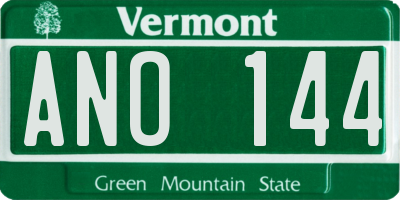 VT license plate ANO144