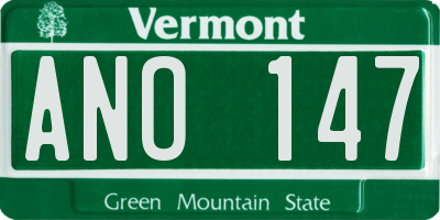 VT license plate ANO147