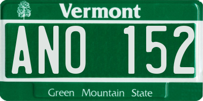 VT license plate ANO152