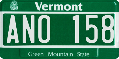 VT license plate ANO158