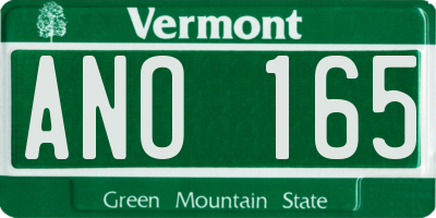 VT license plate ANO165