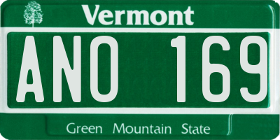 VT license plate ANO169