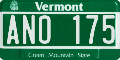 VT license plate ANO175