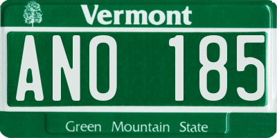 VT license plate ANO185