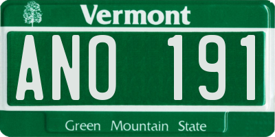 VT license plate ANO191