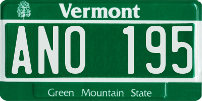 VT license plate ANO195