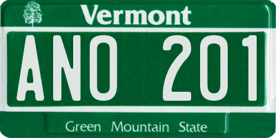 VT license plate ANO201