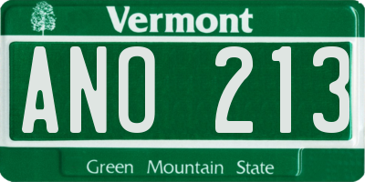 VT license plate ANO213