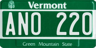 VT license plate ANO220