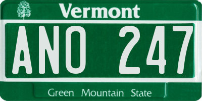 VT license plate ANO247