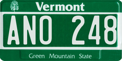 VT license plate ANO248